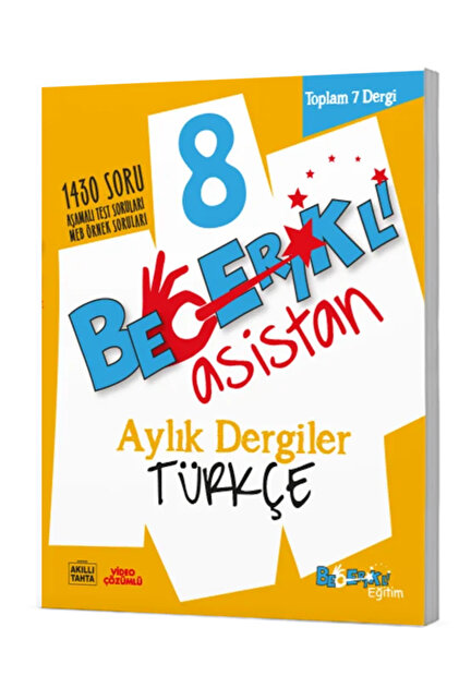 fenomen okul Becerikli Asistan 8. Sınıf Türkçe Aylık Dergiler Seti
