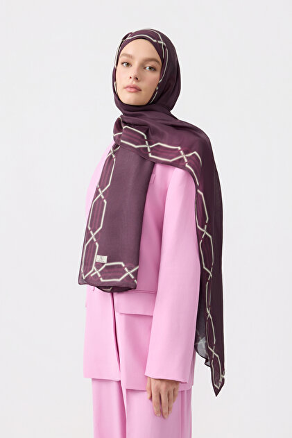 Cotton Twill Shawl Interlock Plum