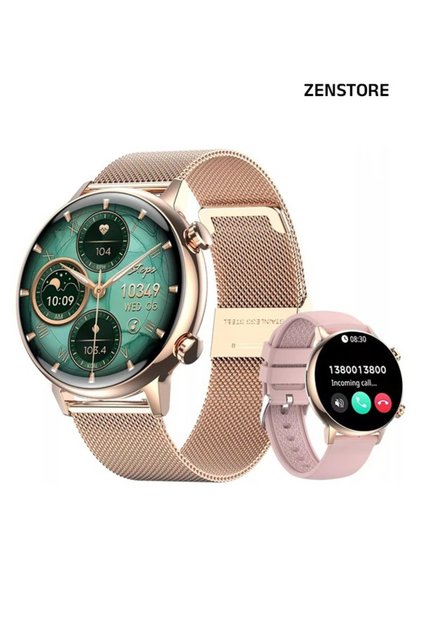Smartwatch with 1.1-Inch AMOLED Screen , Women's Blood Pressure Monitor Watch, Water-Resist