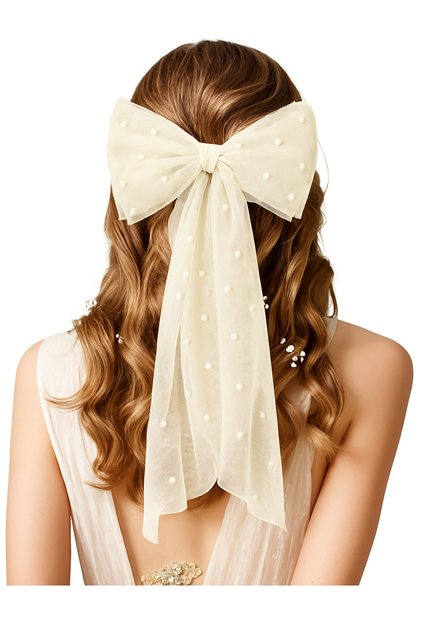 Comb Hair Clip Pearl Bow Detailed Hairpin