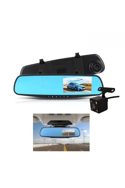 Dual Camera Back and Front With 4.3 TFT LCD Crystal-Clear Recording Vehicle Full HD 1080P Blackbox D