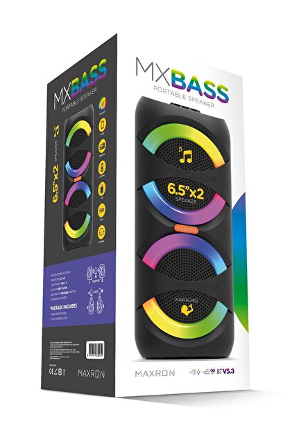 xonex MXBass 16W Bluetooth Hoparlör Led Işıklı Ses Sistemi Parti