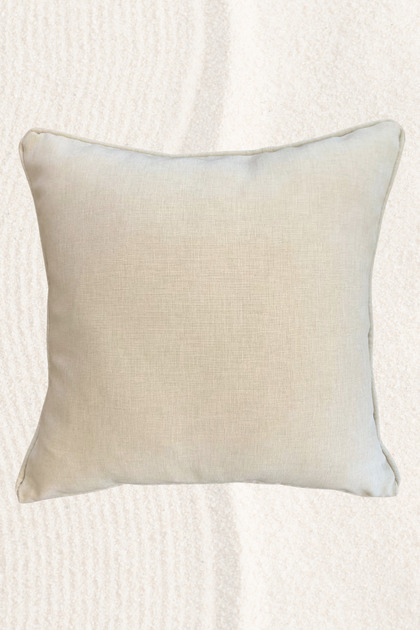 Linen Textured Throw Pillow Cover with Wick Detail