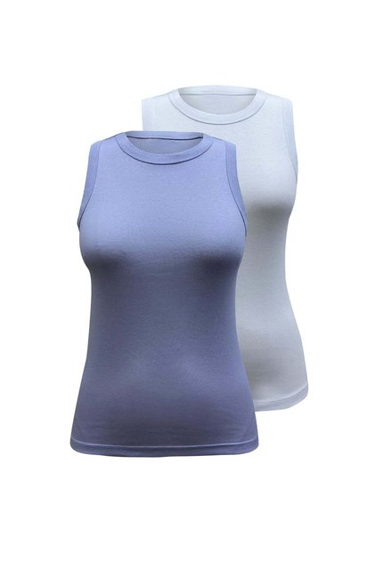 2'li Açık Lavanta Beyaz Bisiklet Yaka Pamuklu Kısa Kollu Kadın T-Shirt CHARLOTTE S/L TOP