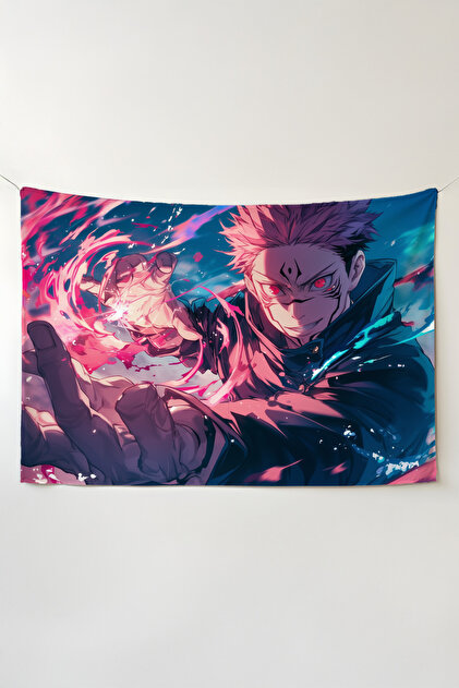 Charmbi Jujutsu Kaisen Yatay Duvar Örtüsü – Anime Temalı Kaliteli