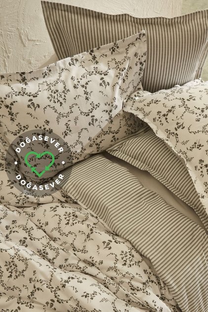 Karaca Home Doğasever Ivy Pamuk Dönüşüm Çift Kişilik Nevresim