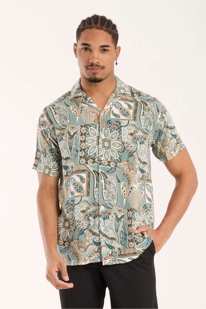 Ethnic Patterned Men's Oversize Shirt
