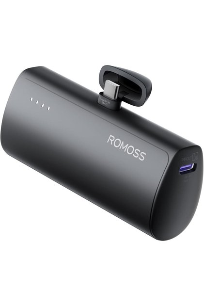 PPC05 MINI POWERBANK 5000mAh 15W BUILT-IN USB-C CONNECTOR + USB-C 15W IN/OUT BLACK