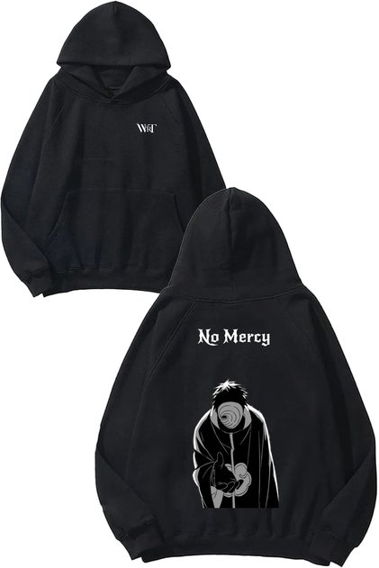 Naruto Obito Anime 5 Design Back Printed Black Hooded Sweatshirt