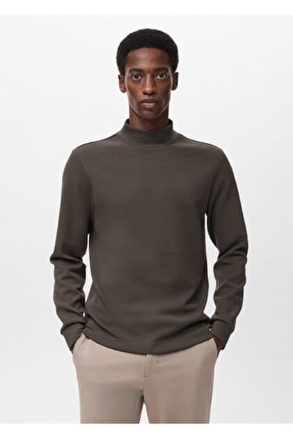 acca様 Altınyıldız Classics Tam Balıkçı Yaka Standart Haki Erkek Kazak