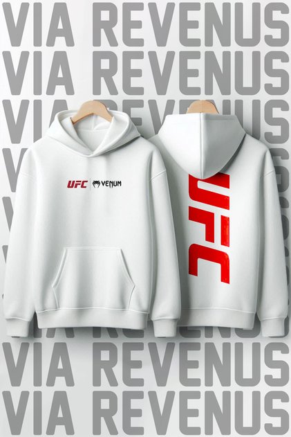 Ufc Front and Back Printed Hooded Sweatshirt