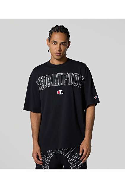 Champion Street Varsity Ss Tee Siyah Erkek Tişört - 221207-KK001