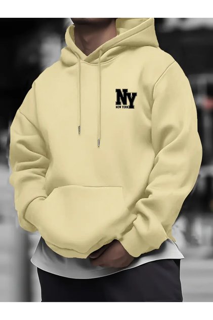 Comfortable Hoodie for Men - “Ny” Graphic, Thick and Warm,