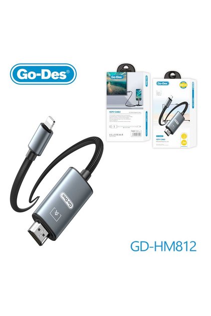 كابل GD-HM812 من لايتنينج إلى HDMI بطول 2 متر