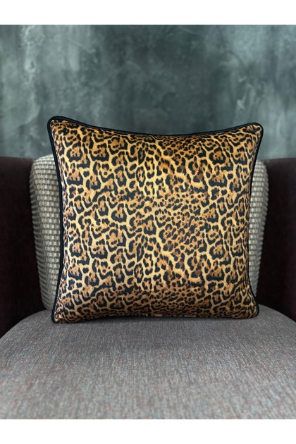 Classic Imported Velvet Exclusive Leopard Printed 43X43 Cushion Cover