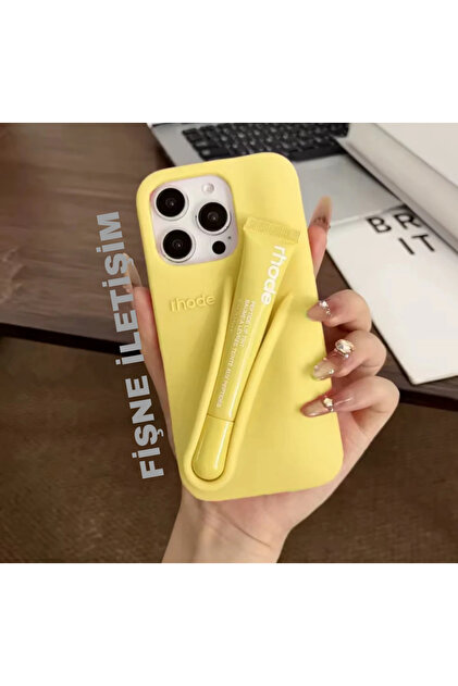 rhode summer lip case iPhone 16 Pro イエロー FİŞNEİLETİŞİM İPHONE 16 PRO UYUMLU RHODE KILIF (SARI KILIF/SARI
