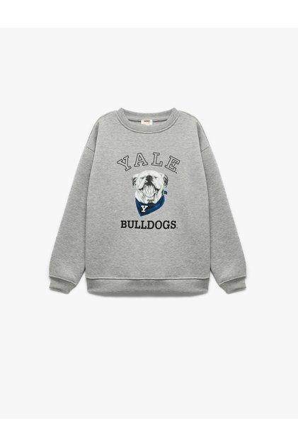 Licensed Long Sleeve Crew Neck Printed Embossed Sweatshirt