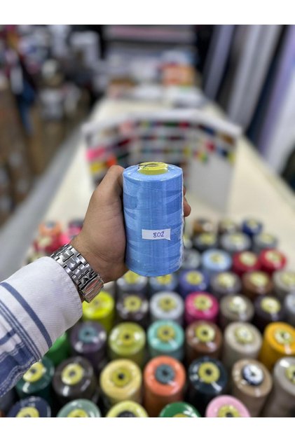 Dikiş ipliği 802 renkli makine ipi 120 numara 5000 metre iplik