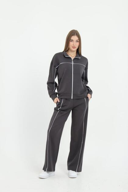 Tracksuit Set Modal Fabric with Bib Pants Loose Leg Oversize Tracksuit Set