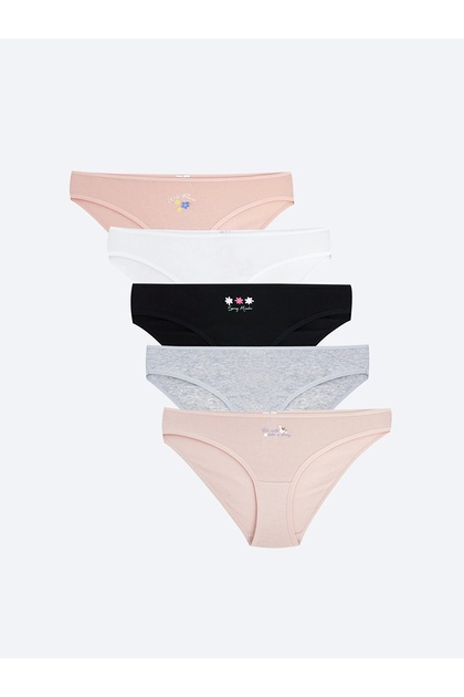 Lcw Young Pink Printed Bikini Panties 5 Pack