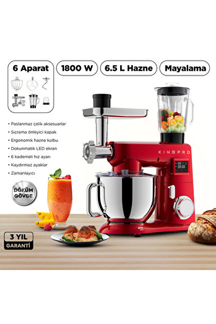 KİNGPRO KSM4001 Damboo Mutfak Şefi Kırmızı - Fiyatı, Yorumları
