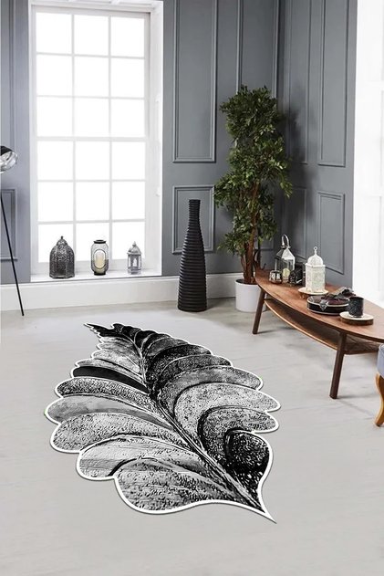 Dekoratif Dijital Baskılı Yıkanabilir ve Kaymaz Tabanlı Çiçek Modelli Lazer Halı