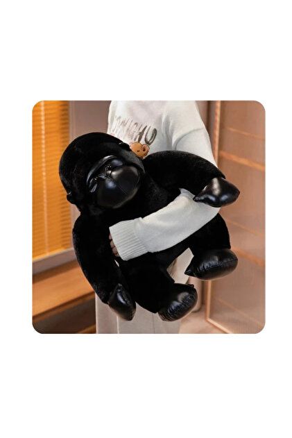 Flower Toys Siyah Goril Peluş Parlak Detaylı Yumuşak Oturan Uyku