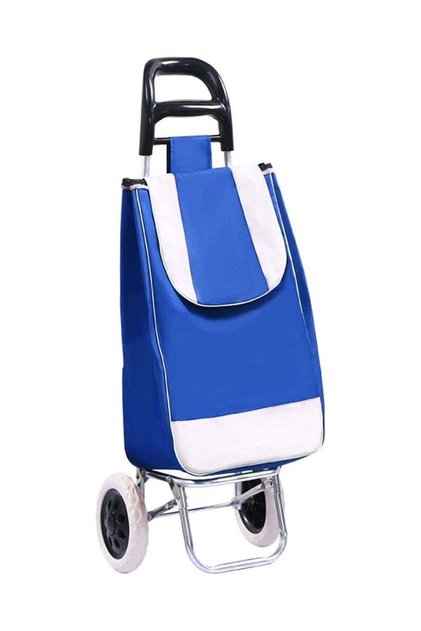 2 Wheels Foldable Grocery Shopping Trolley With Detachable Bag