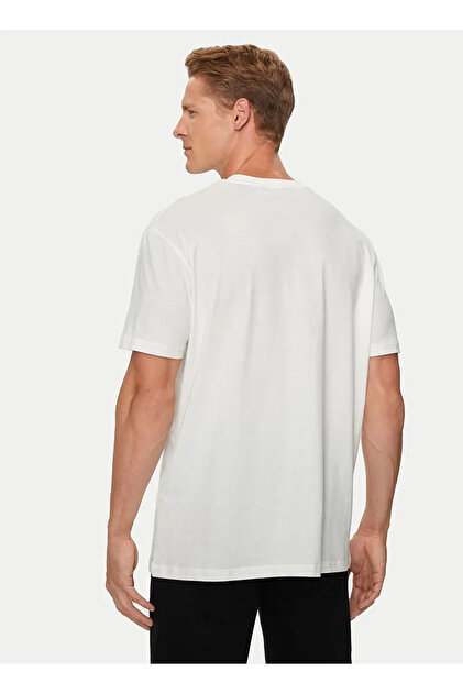Armani Exchange Bisiklet Yaka Baskılı Ekru Erkek T-Shirt 6DZTAD