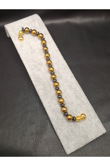 Special Design Magnetized Gold Color Natural Stone Hematite Bracelet Prayer Beads