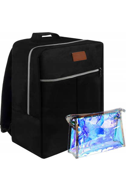 Rucsac voiaj sport, impermeabil, cu geanta cosmetice, 38 x 24 x 18 cm, negru