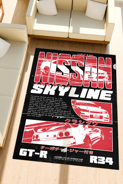 Mike Stidham 版画 HEADS & TAILS ２枚セット FG Store Nissan Skyline GT-R R34 Dijital Baskılı Makinede