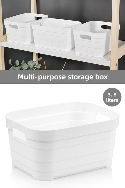 1 Piece Decorative Pyramid Storage Box - Closet Interior Organizer Organizer Box 3.8 Liters White