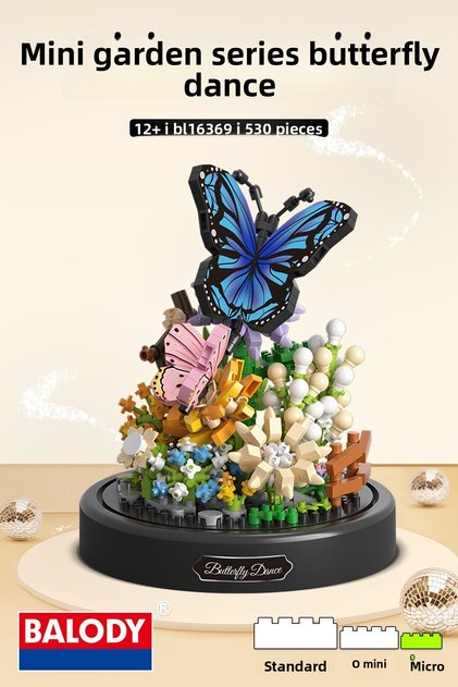 Mini Garden Series Dance of Butterflies Building Block Set (530 Pieces)