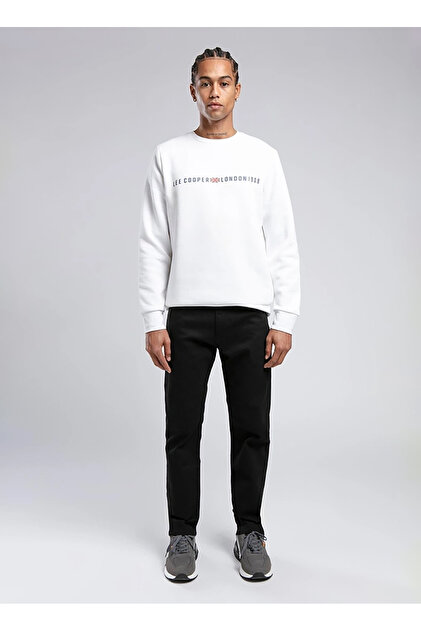 Lee Cooper Bisiklet Yaka Beyaz Erkek Sweatshırt 251 LCM 241062