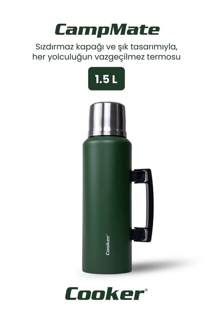 CampMate 1.5 L Paslanmaz Çelik Termos Yeşil CKR2085