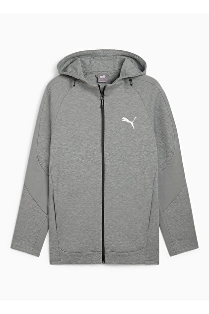 Puma Gri Erkek Fermuarlı Yaka Normal Kalıp Zip Ceket 68170003