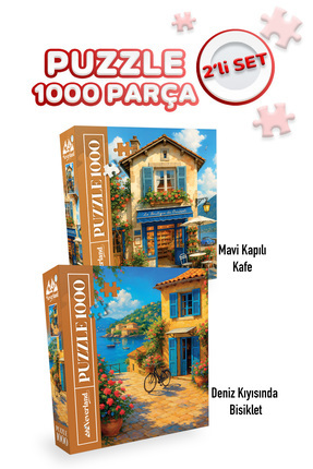 Neverland 2 ADET 1000 PARÇA PUZZLE - SONBAHAR KAFE YOLCULUĞU VE