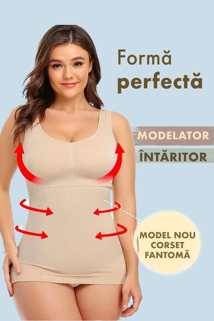 Maiou modelator pentru damă, corset, pentru piept, burtă, talie, fermitate, două mărimi, mai subțire.