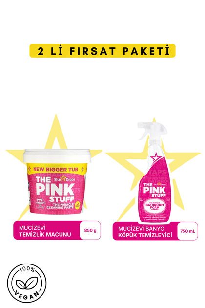 ThePinkStuff Temizlik Macunu 850 g + Banyo Köpük Temizleyici 750