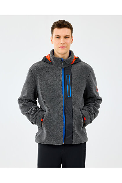 Skechers M Outdoor Fleece Full Zip Sherpa Erkek Gri Mont S242039
