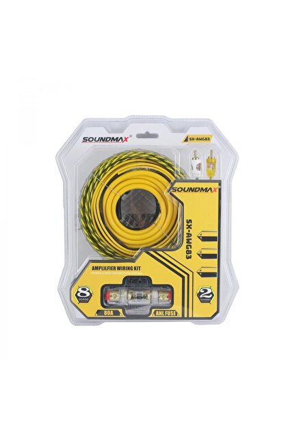 Soundmax Sx-awg83 8ga profesyonel kalın amfi kablo seti set