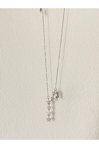 Shooting Star J Letter Steel Necklace