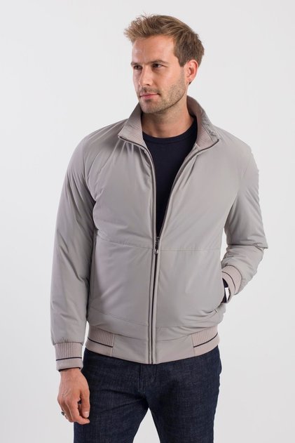 Stone Comfort Fit Stand Collar Coat