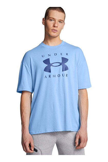 Under Armour Mavi Erkek Yuvarlak Yaka Oversize T-Shirt 1389146-465