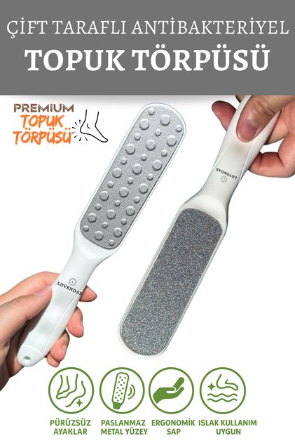 Çift Taraflı Lazer Topuk Törpüsü - Paslanmaz Metal Yüzey – Ergonomik Sap