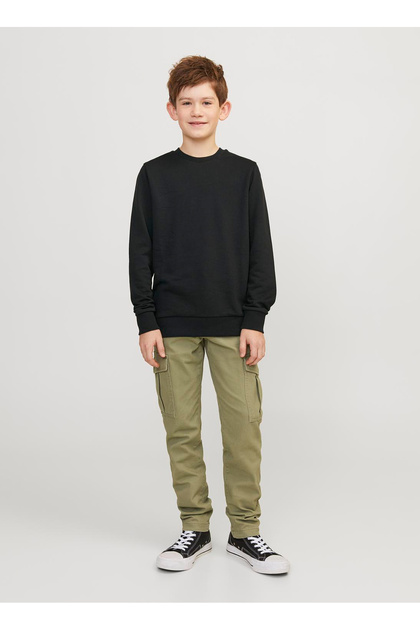 Plain Boys' Black Sweatshirt 12250530