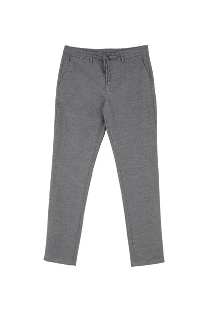 Bağlamalı Bel Normal Paça Gri Erkek Chino Pantolon F4WM-PNT 2826
