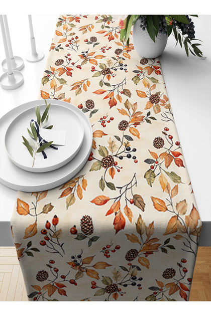 Sonbahar Serisi 140x40 Cm Dijital Baskılı Runner (Halloween Autumn)