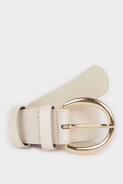 Women's Large Buckle Faux Leather Jean Belt F1899Axns